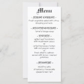 Robe noire mariage Gothique élégant menu typograph (Devant)