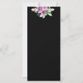 Robe noire mariage rose aquarelle rose menu (Dos)