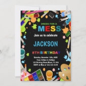 Robe Noire Pour Les Invitations De Peinture De Mes (Devant)