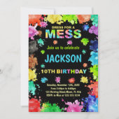 Robe Noire Pour Mess Paint Invitations Anniversair (Devant)