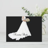 robe nuptiale blanche de faire-part de mariage (Debout devant)