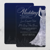 Robe nuptiale faire-part de mariage bleu diamant (Devant / Derrière)