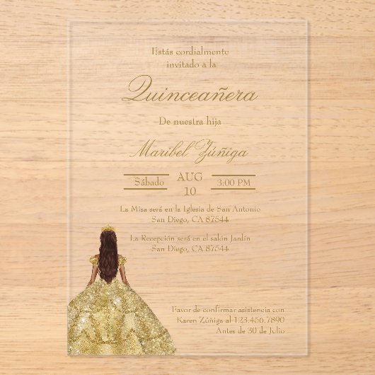 Robe or Quinceanera invitation (Recto)