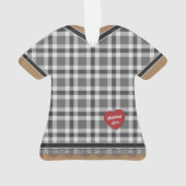 Robe Plaid Gris mignonne avec Dentelle Trim Custom (dos)