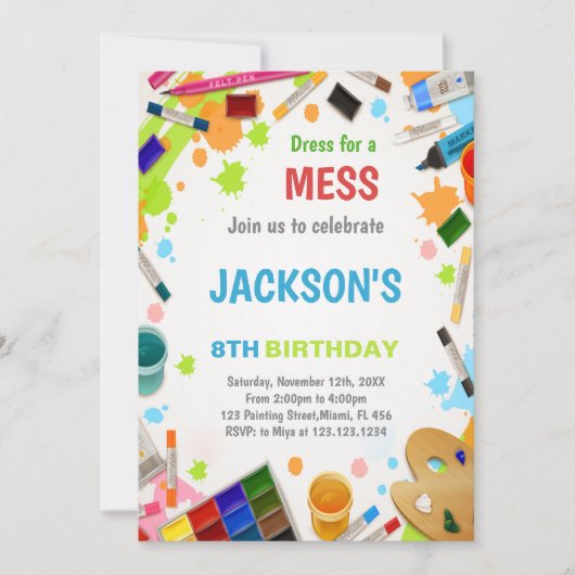Robe Pour Les Invitations De Peinture De Mess (Devant)