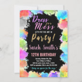Robe pour Mess Paint Anniversaire Invitations (Devant)