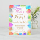 Robe pour Mess Paint Anniversaire Invitations (Debout devant)