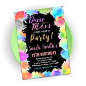 Robe pour Mess Paint Anniversaire Invitations
