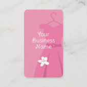 Robe rose avec Fleurs Carte de visite vertical (Dos)