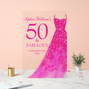 Robe rose chaude 50 et fabuleuse fête du 50e anniv
