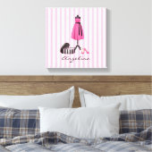 Robe rose Couture avec votre nom - Toile (Insitu(Chambre))