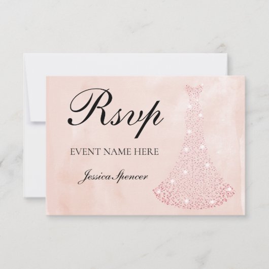 Robe rose gold rose toutes les RSVP d'anniversaire (Devant)