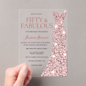 Robe rose Gold Sparkle 50e anniversaire Invitation (In situ (ordinateur de poche))
