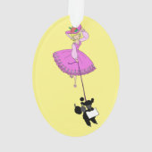 Robe rose mignonne Poodle noir dessin original (dos)