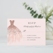 Robe rose or étincelle Quinceanera RSVP (Debout devant)