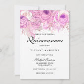 Robe Rose rose et violet Quinceanera Invitation (Dos)