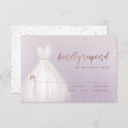 Robe Rose violet or élégant Robe étincelante RSVP (Devant / Derrière)