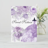 Robe Rose violette Sweet 16 Invitation (Debout devant)