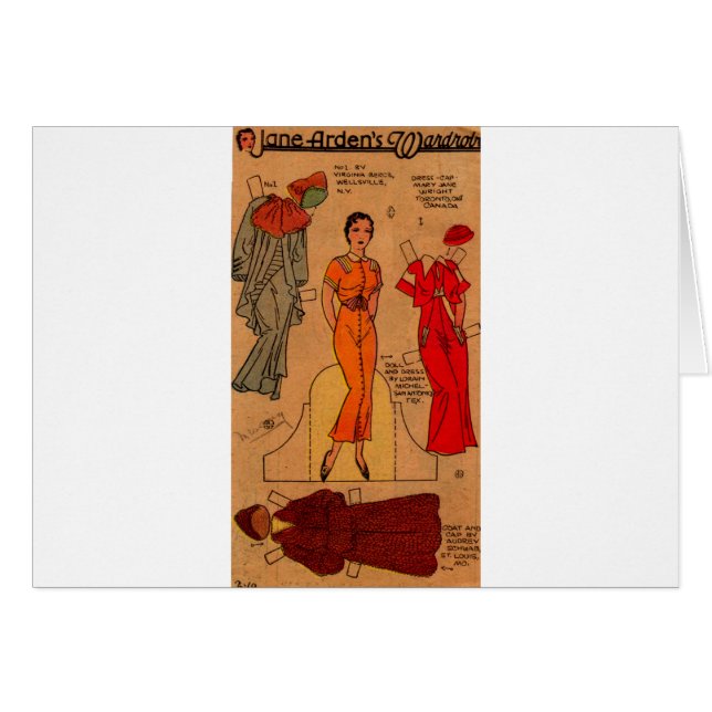 robe rouge de robe bleue de papier de poupée de (Devant horizontal)