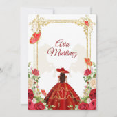 Robe Rouge Mexicaine fille Quinceanera Invitation (Dos)
