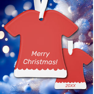 Robe rouge mignonne ornement pour le premier Noël 