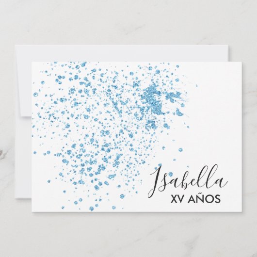Robe Royal Blue Sparkle Quinceañera Invitation (Dos)