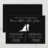 Robe & Smoking - Invitation de mariage & de récept (Devant / Derrière)