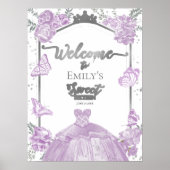 Robe Sweet 16 Affiche de bienvenue Papillon Lavand (Devant)