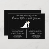 Robe & Tux - Invitation Mariage et réception 3x5 (Devant / Derrière)