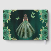 Robe verte Emeraude Florale Anniversaire Quinceane (Verso)