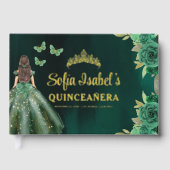 Robe verte Emeraude Florale Anniversaire Quinceane (Recto)