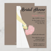 Robe verticale et bouquet - Invitation à la douche (Devant / Derrière)