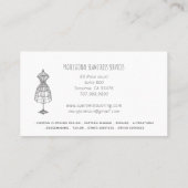 Robe Vintage Seamstress Carte de visite (Dos)
