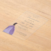 Robe violette Quinceanera invitation (Poser)