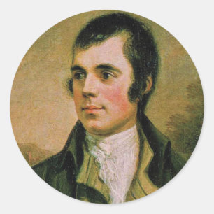 Robert Burn, die Burn's avond viert Ronde Sticker