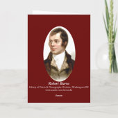 Robert Burns Auld Lang Carte de Nouvel An Syne (Dos)