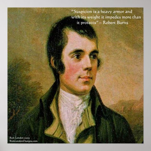 Robert Burns & Célèbre Citation de Soupçon Affiche (Devant)
