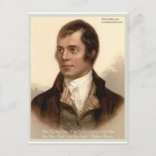 Robert Burns "Om haar te kennen", citaten uit de l Briefkaart