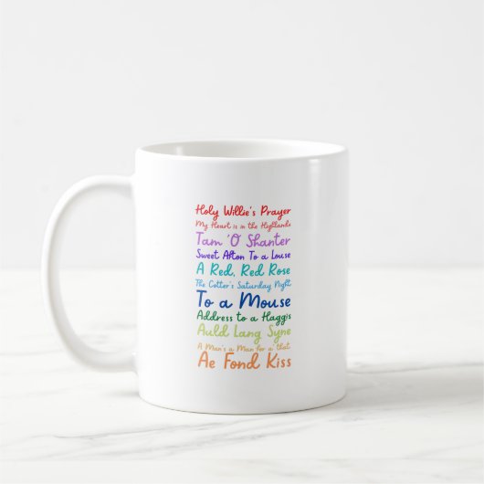 Robert Burns Poems - Mug (Gauche)