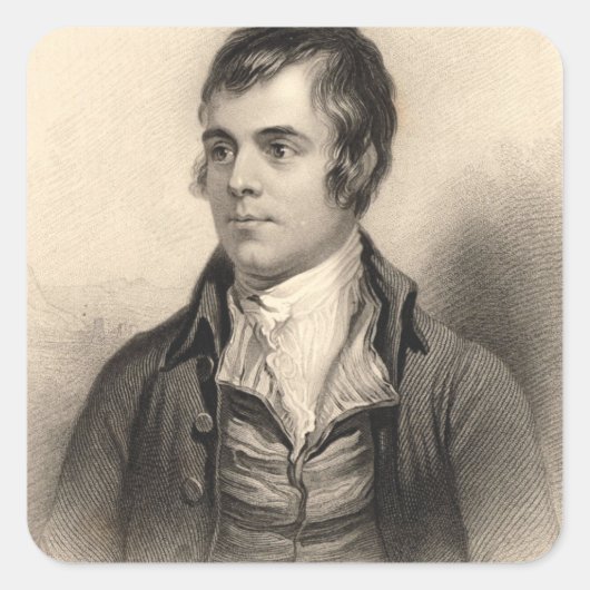 Robert Burns Portrait Vierkante Sticker (Voorkant)