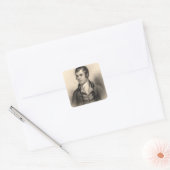 Robert Burns Portrait Vierkante Sticker (Envelop)