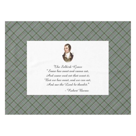 Robert Burns Selkirk Grace Tablecloth Tafelkleed (Voorkant (Horizontaal))