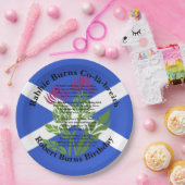 Robert Burns Verjaardagsgedicht Thistle Flag Groot Papieren Bordje (Feest)