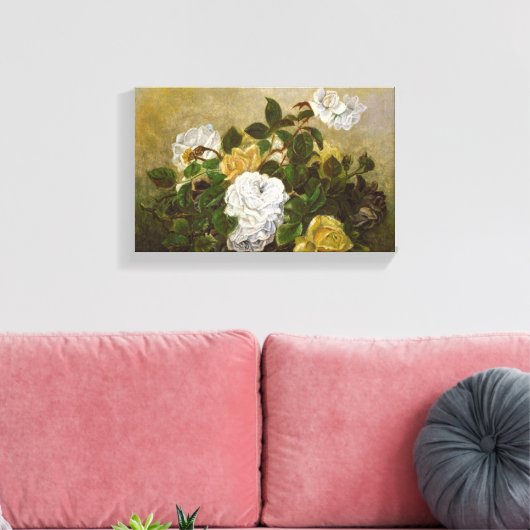 Robert Duncanson leeft nog steeds met Rozen Canvas Afdruk (Insitu (Woonkamer))