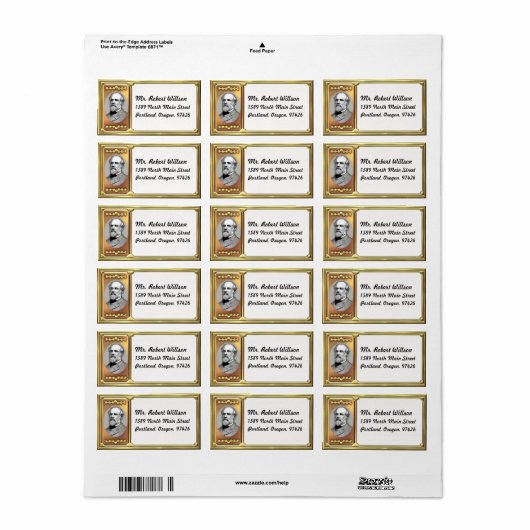 Robert E. Lee Address Label (Full Sheet)