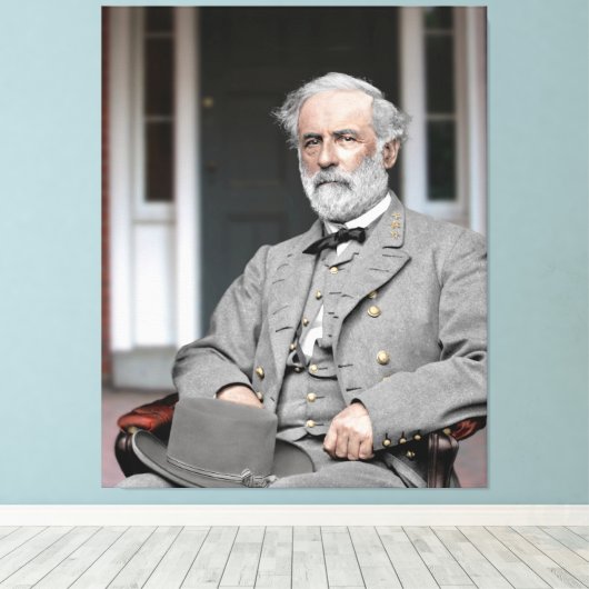 Robert E. Lee Canvas Print (Insitu (Houten vloer))