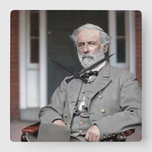 Robert E. Lee Square Wall Clock Vierkante Klok (Voorkant)