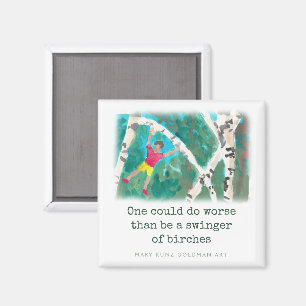 Robert Frost gedicht Berken met de hand geïllustre Magneet