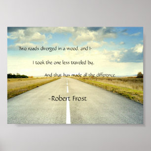 Robert Frost Road Minder reizend Poster voor prijs