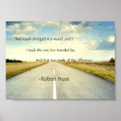 Robert Frost Road Moins Voyagé Affiche de devis (Devant)